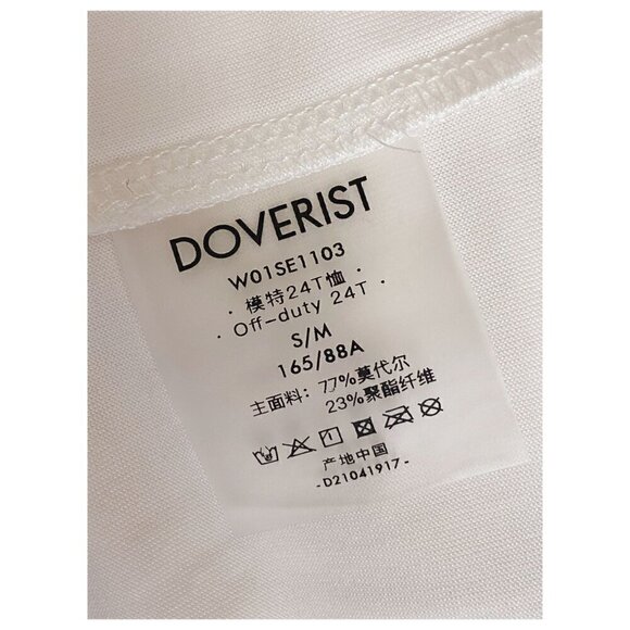 DOVERIST Off-Duty 24T Crisp White Top NWT $65 Crewneck Women's Size S/M - Picture 4 of 10